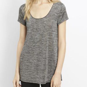 NWT Vince Metallic Grey Space-Dyed Knit Tee